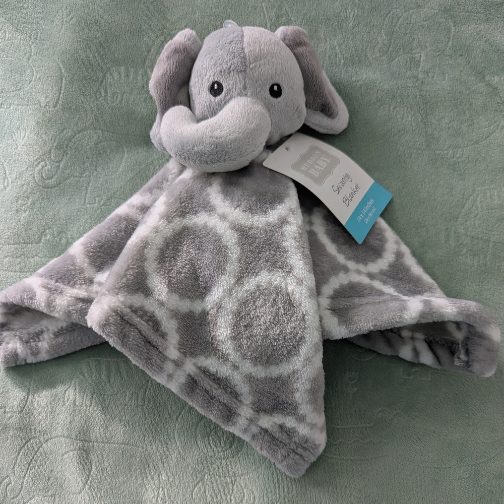 Hudson Baby Gray and White Security Blanket
